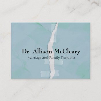 Torn Paper Family Psychology Therapy Business Card by ModernCard at Zazzle