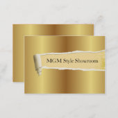 torn paper, gold plate effect business card (Front/Back)