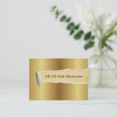 torn paper, gold plate effect business card (Standing Front)