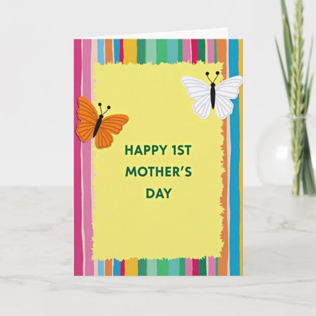 Torn Paper Happy First Mothers Day Card (Front)