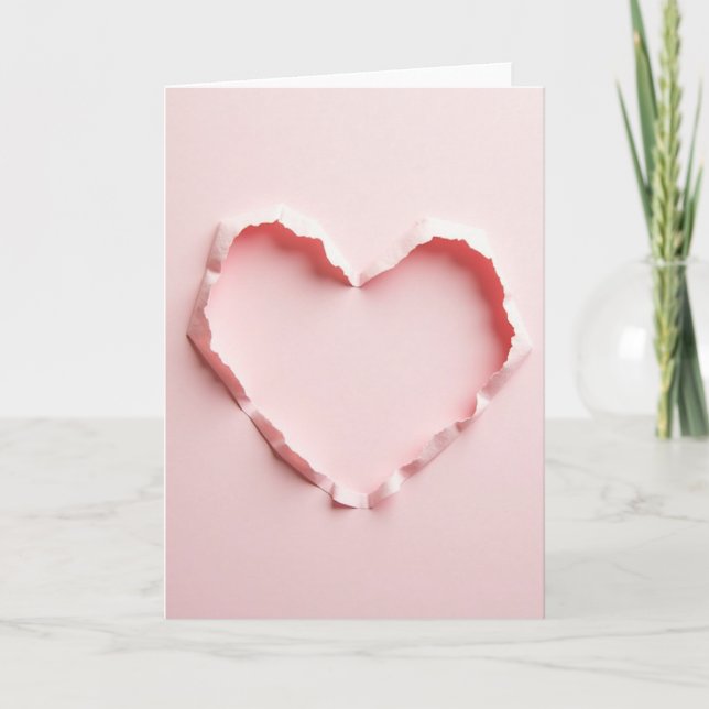 Torn Paper Love Heart Card (Front)