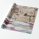 Old Torn Vintage Newspaper Two Wrapping Paper