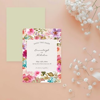 Torn Paper Spring Melody Floral Wedding