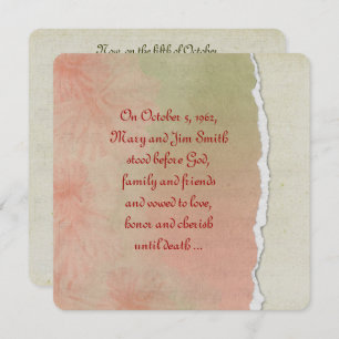 Torn Paper Vow Renewal Invitation