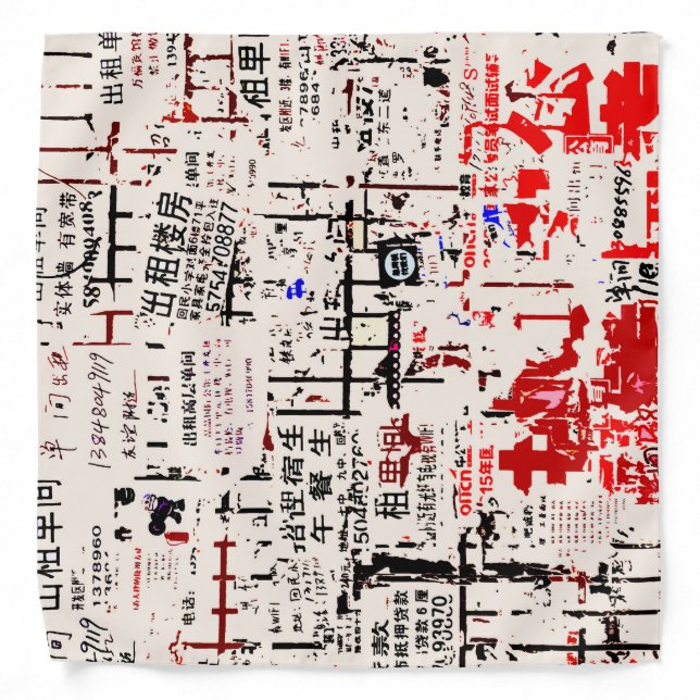 Torn Peeled Billboard Wall Bandana (Front)