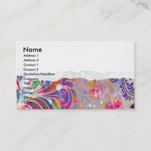 torn reto colorful abstract floral bliss business card templates