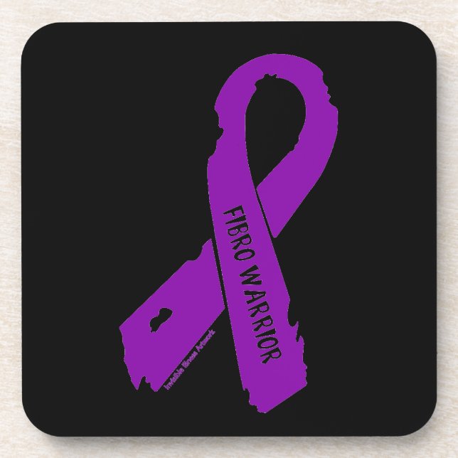 Torn Ribbon/Warrior...Fibro Drink Coaster (Front)