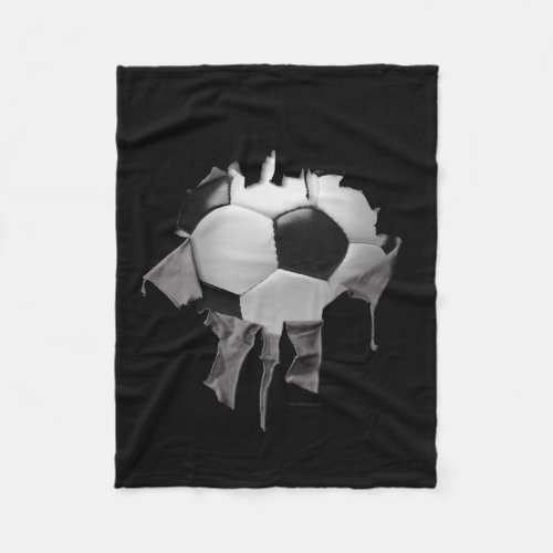 Torn Soccer Dark Fleece Blanket