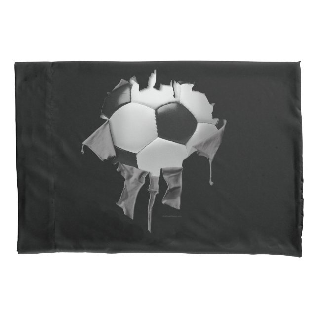 Torn Soccer Dark Pillowcase (Front)