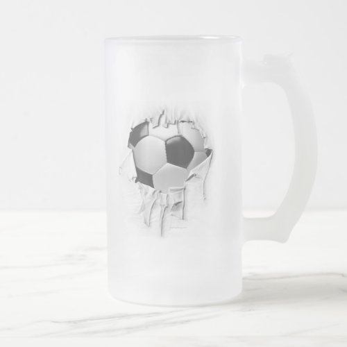 Torn Soccer Frosted Beer Mug