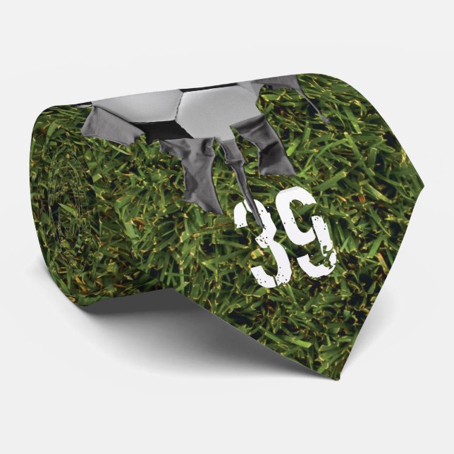 Torn Soccer (grass/personalized) Tie (Rolled)