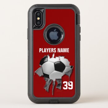 Torn Soccer Otterbox Defender Iphone X Case by eBrushDesign at Zazzle