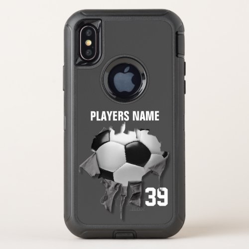 Torn Soccer OtterBox Defender iPhone X Case
