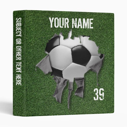 Torn Soccer Personalized Avery Binder
