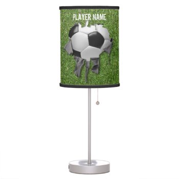 Torn Soccer Personalized Table Lamp by eBrushDesign at Zazzle