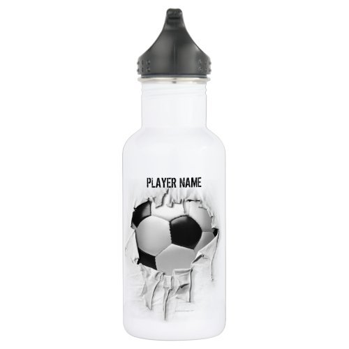 Torn Soccer Personalized Water Bottle