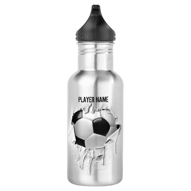 Torn Soccer (Personalized) Water Bottle (Right)