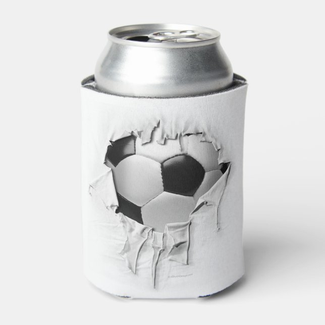 Torn Soccer White Can Cooler (Can Front)