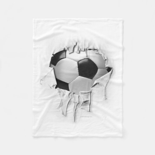 Torn Soccer White Fleece Blanket