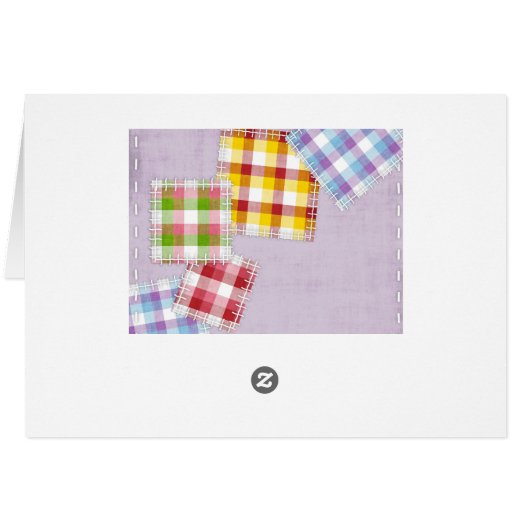 Torn Stitched Patchwork Monogram Card (Back Horizontal)