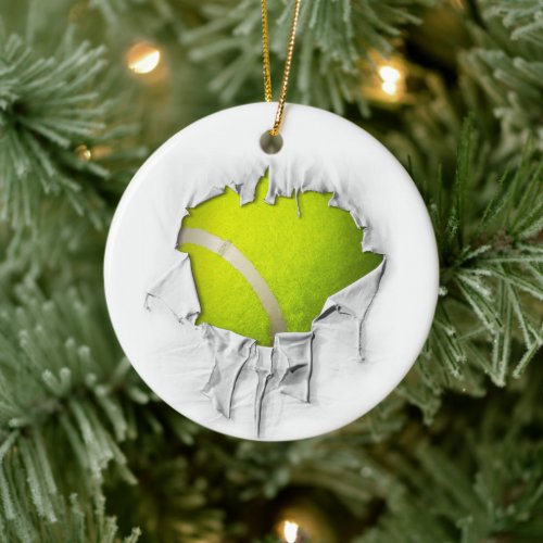 Torn Tennis Ceramic Ornament