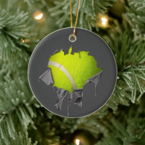 Torn Tennis Ceramic Ornament