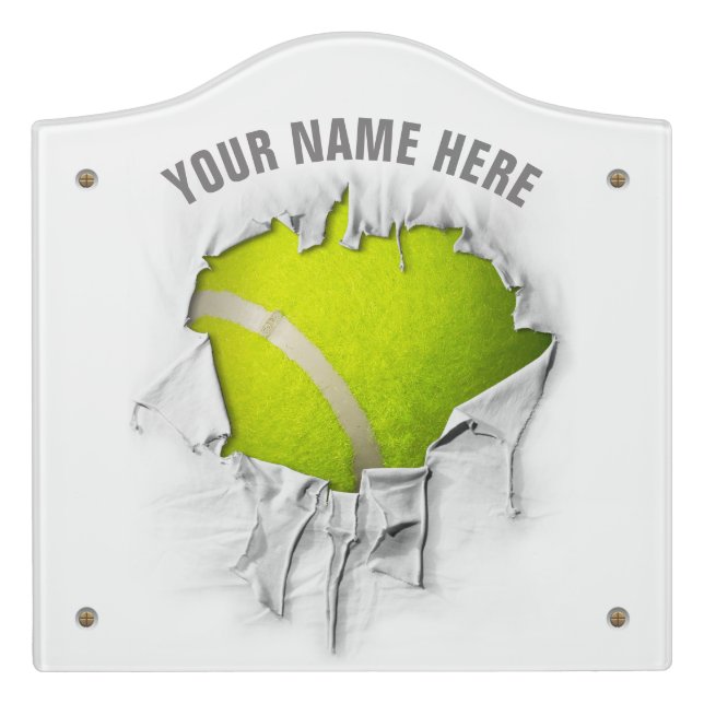 Torn Tennis Door Sign (Large Crest Front)