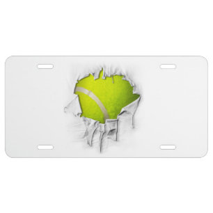 Torn Tennis License Plate