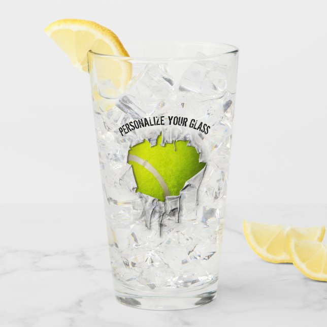 Torn Tennis (Personalized) Glass (Front Ice)