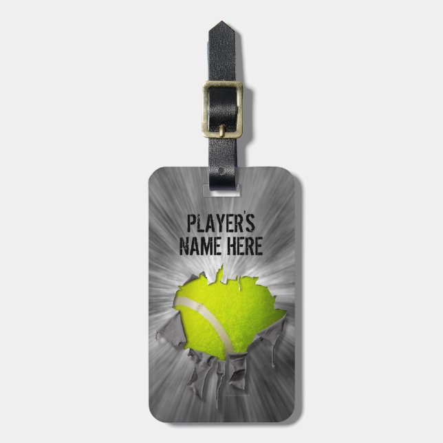 Torn Tennis (Personalized) Luggage Tag (Front Vertical)
