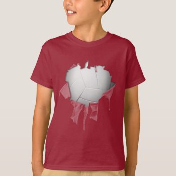 Torn Volleyball Dark T-shirt by eBrushDesign at Zazzle