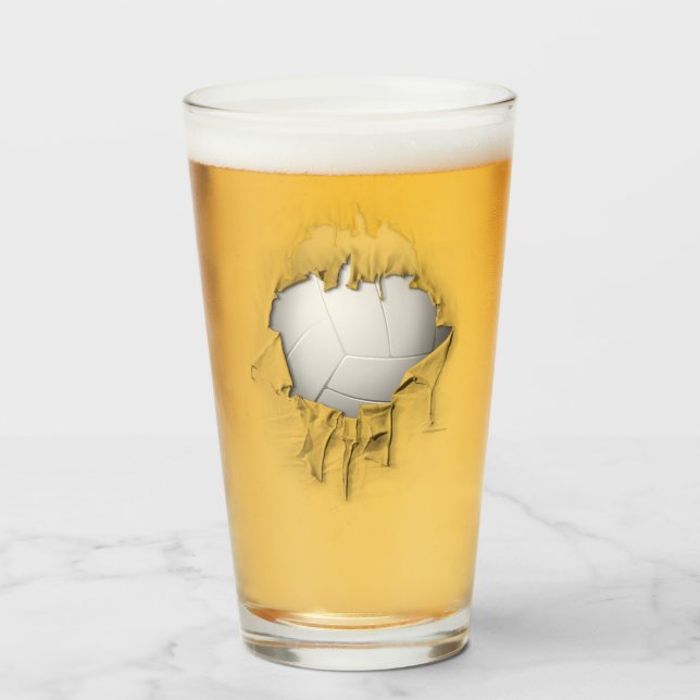 Torn Volleyball Glass (Front Filled)
