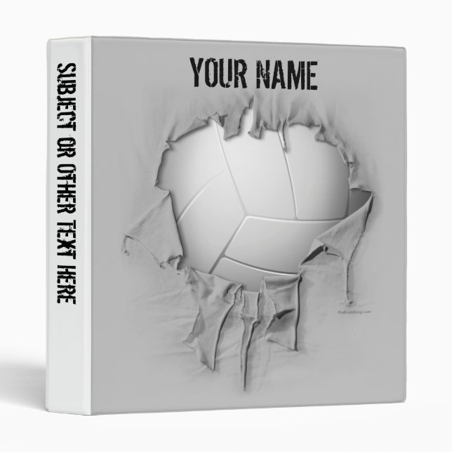 Torn Volleyball Personalized Avery Binder (Front/Spine)