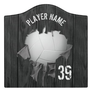 Torn Volleyball (personalized) Door Sign