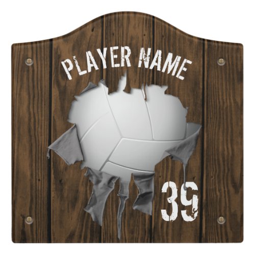 Torn Volleyball personalized Door Sign