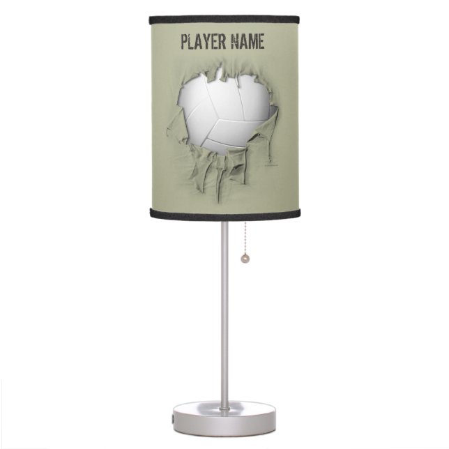 Torn Volleyball Personalized Table Lamp (Left)