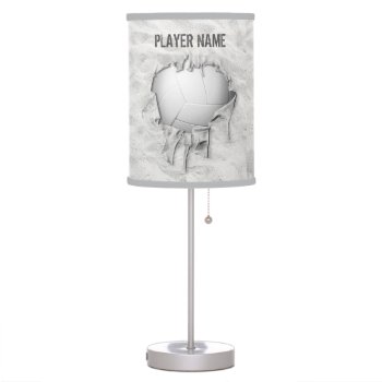 Torn Volleyball Personalized Table Lamp by eBrushDesign at Zazzle