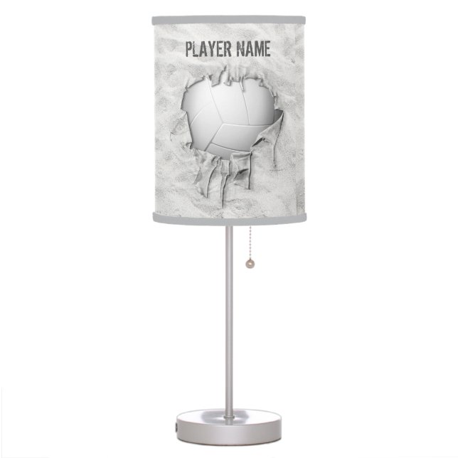 Torn Volleyball Personalized Table Lamp (Left)