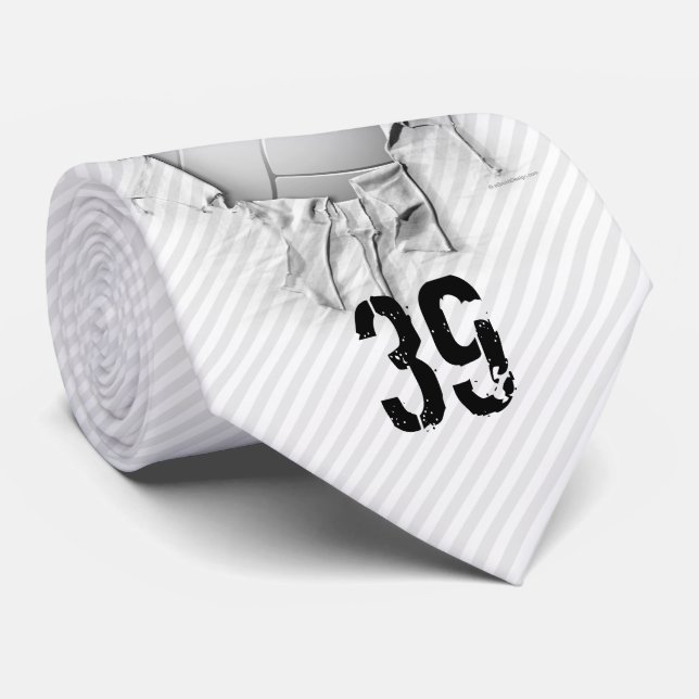 Torn Volleyball (personalized) White Neck Tie (Rolled)