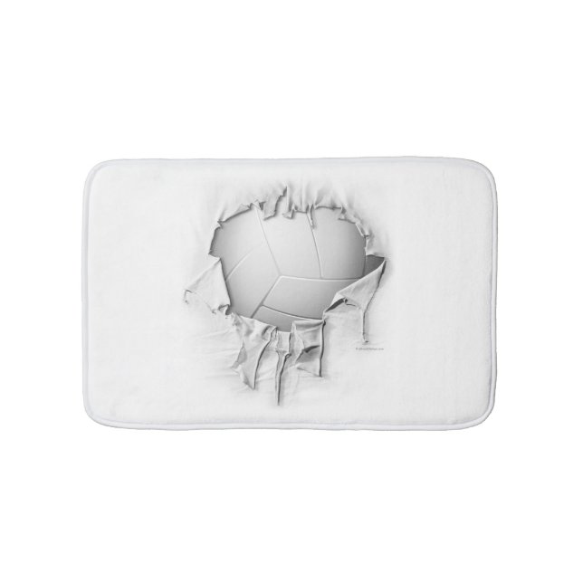 Torn Volleyball White Bath Mat (Front)