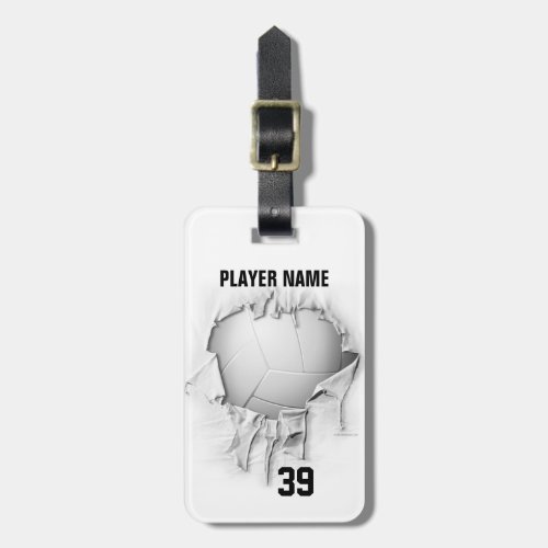 Torn Volleyball white personalized Luggage Tag