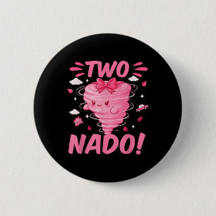 Tornado 2 Year Old Girl Birthday Two Nado 2nd Bday Button