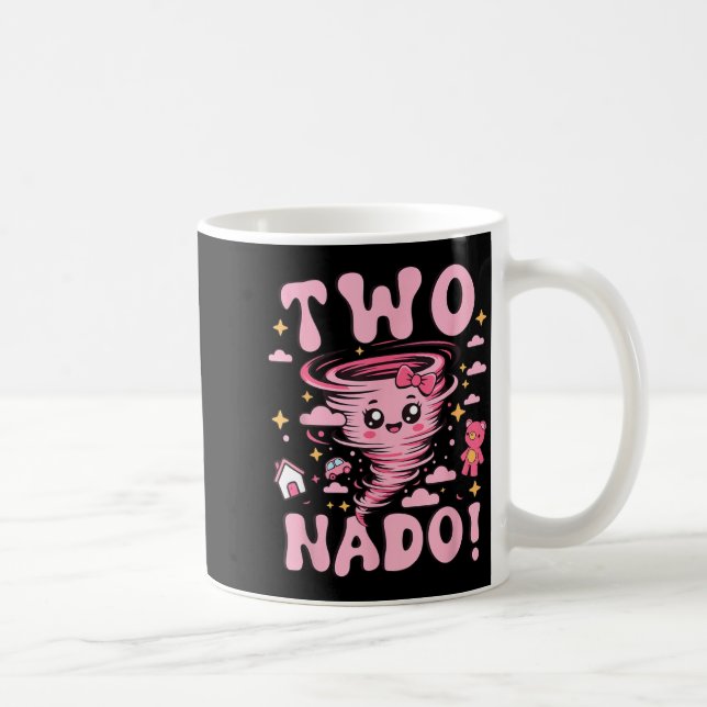 Tornado 2 Year Old Girl Birthday Two Nado 2nd Bday Coffee Mug (Right)
