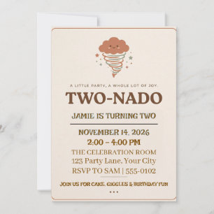 Tornado 2nd Birthday  Invitation