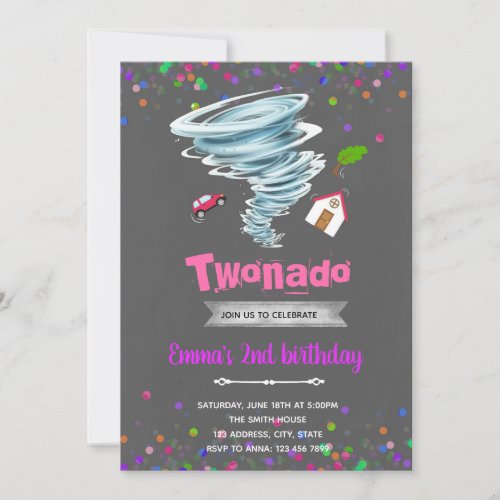 Tornado 2nd birthday invitation