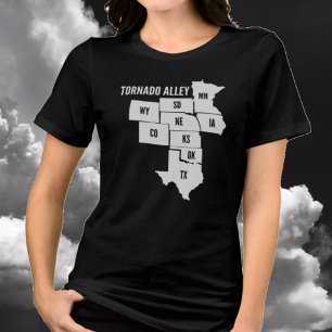 Tornado Alley State Map Storm Chaser Tri-Blend Shirt