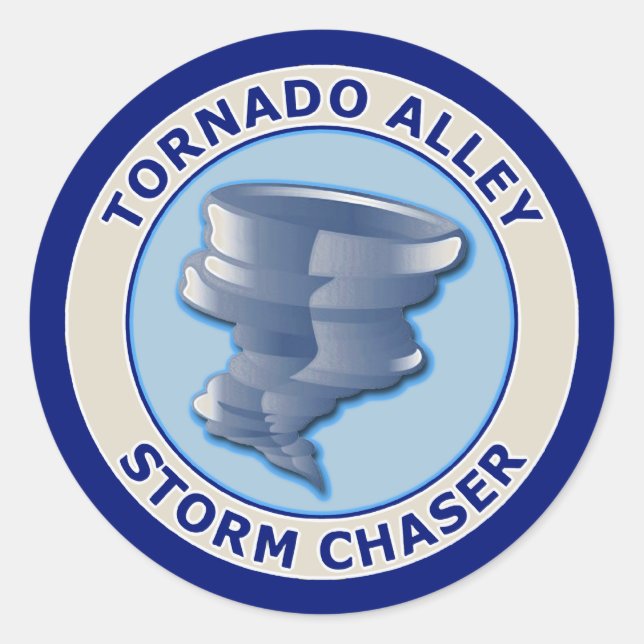 Tornado Alley Storm Chaser Classic Round Sticker (Front)