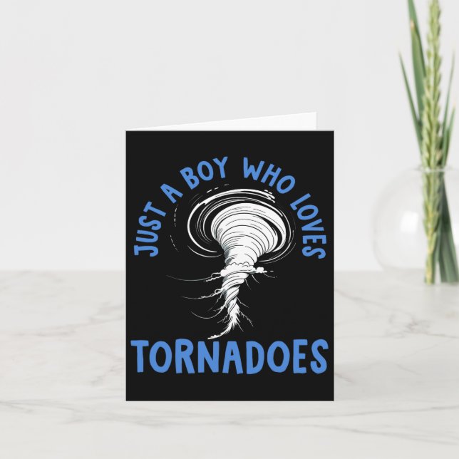 Tornado Birthday Boy Storm Chaser Boys Kids Weathe Card (Front)