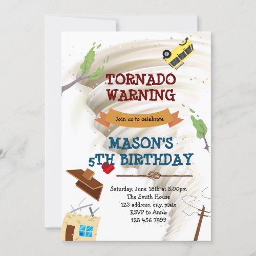 Tornado birthday invitation