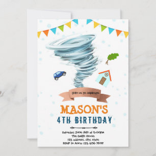 Tornado boy party invitation